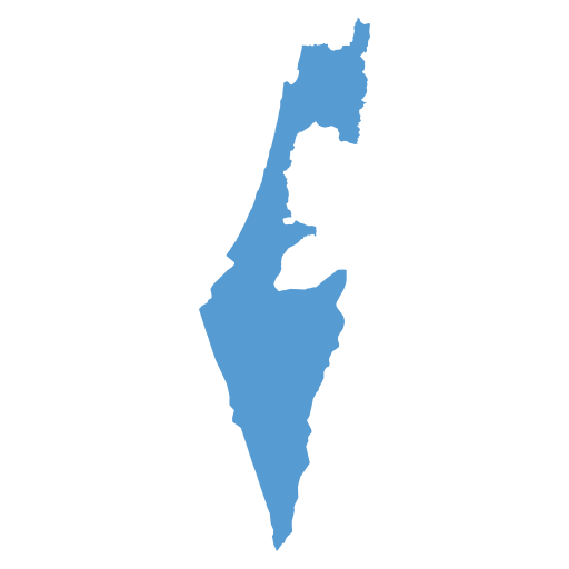 Geographical trade map outline of Israel
