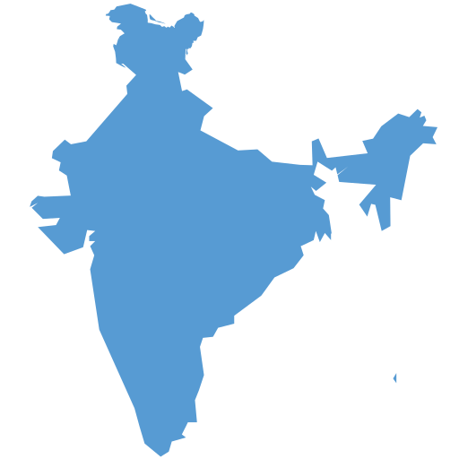 Geographical trade map outline of India