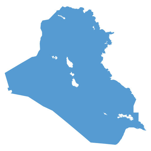 Geographical trade map outline of Iraq