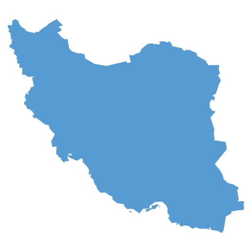 Geographical trade map outline of Iran