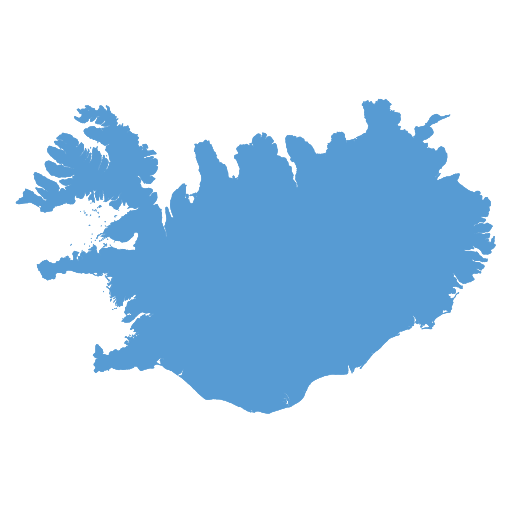 Geographical trade map outline of Iceland