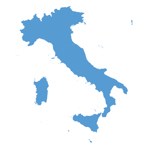Geographical trade map outline of Italy