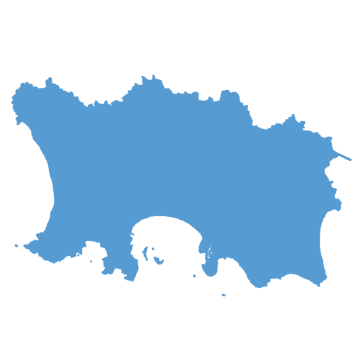 Geographical trade map outline of Jersey