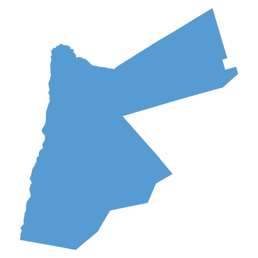 Geographical trade map outline of Jordan
