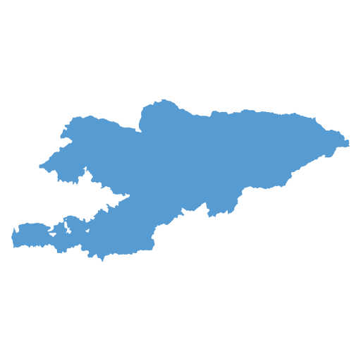 Geographical trade map outline of Kyrgyzstan