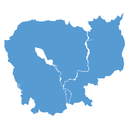 Geographical trade map outline of Cambodia