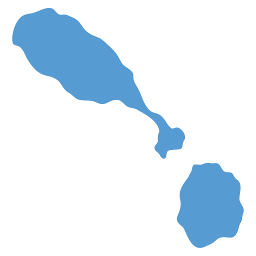 Geographical trade map outline of St Kitts & Nevis