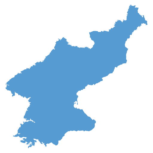 Geographical trade map outline of North Korea