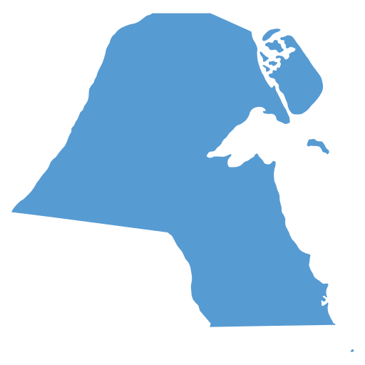 Geographical trade map outline of Kuwait