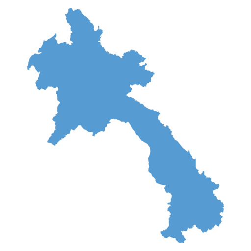 Geographical trade map outline of Laos