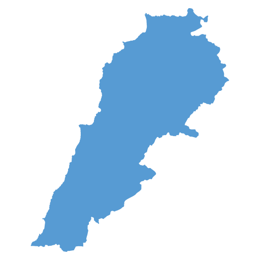 Geographical trade map outline of Lebanon