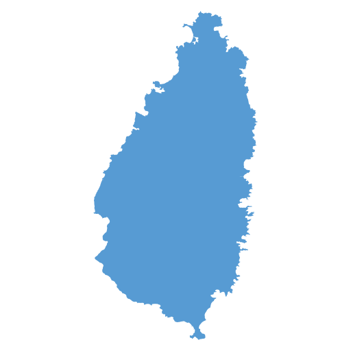 Geographical trade map outline of St Lucia