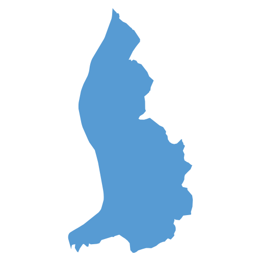 Geographical trade map outline of Liechtenstein