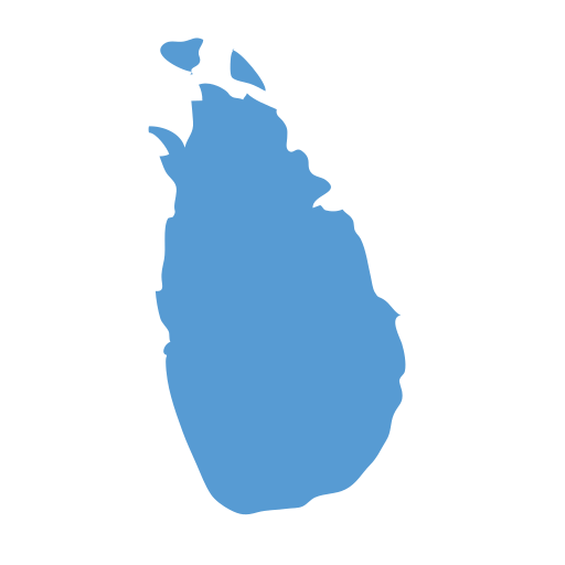 Geographical trade map outline of Sri Lanka
