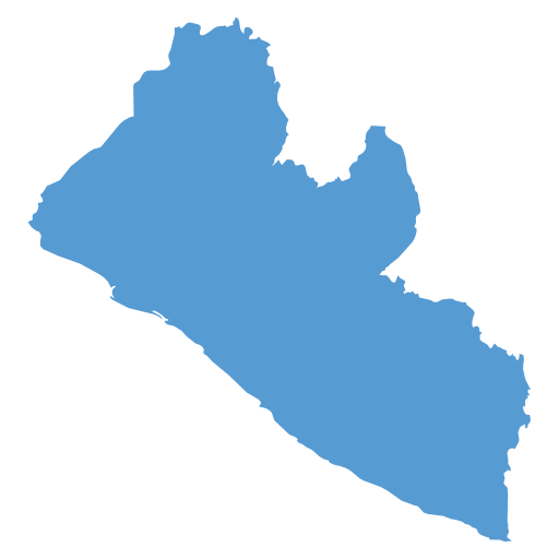 Geographical trade map outline of Liberia