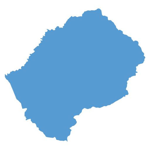 Geographical trade map outline of Lesotho