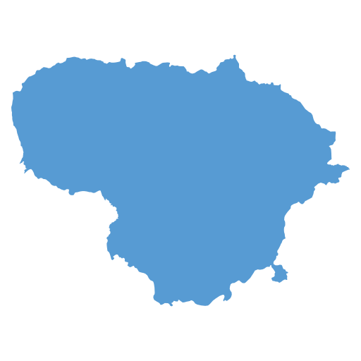 Geographical trade map outline of Lithuania