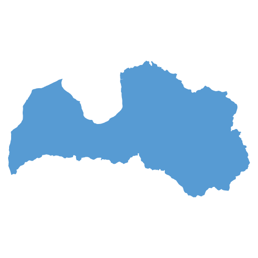 Geographical trade map outline of Latvia