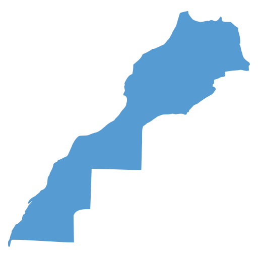 Geographical trade map outline of Morocco