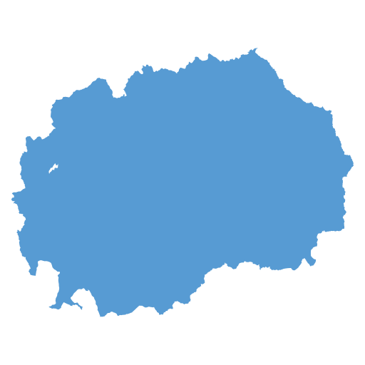 Geographical trade map outline of North Macedonia