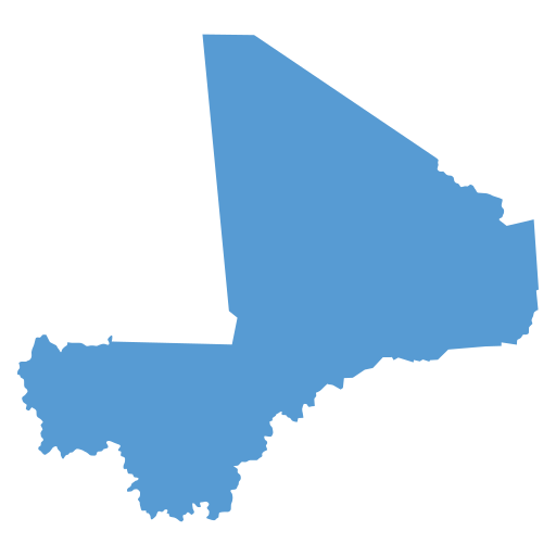Geographical trade map outline of Mali