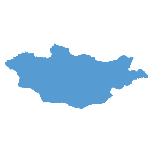 Geographical trade map outline of Mongolia