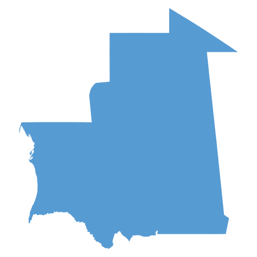 Geographical trade map outline of Mauritania