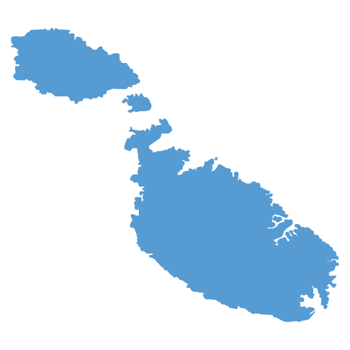 Geographical trade map outline of Malta
