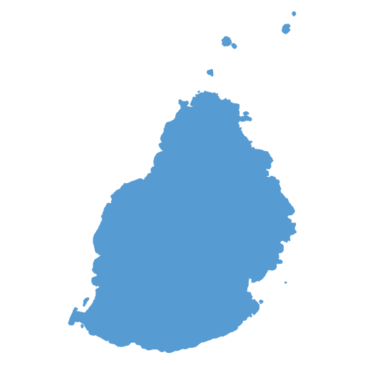 Geographical trade map outline of Mauritius