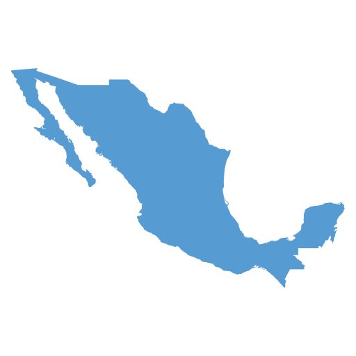 Geographical trade map outline of Mexico