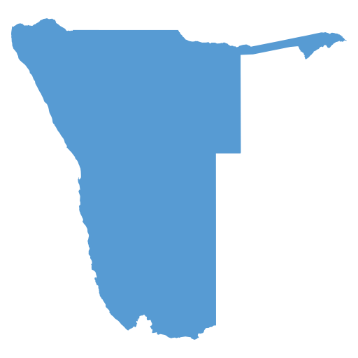 Geographical trade map outline of Namibia