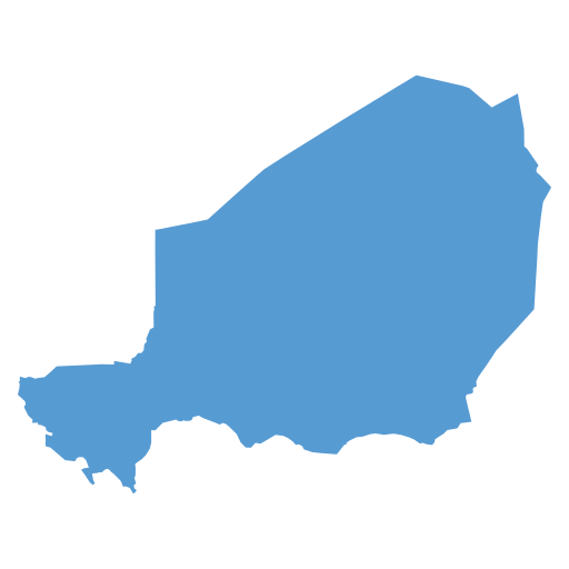 Geographical trade map outline of Niger