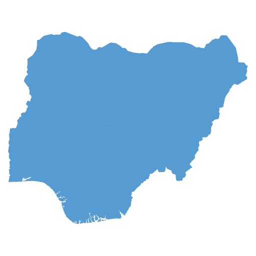 Geographical trade map outline of Nigeria