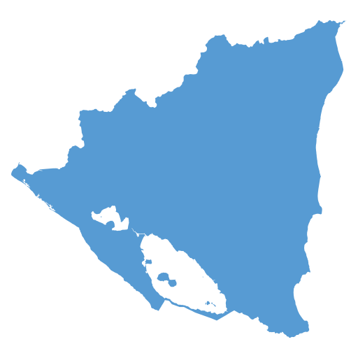 Geographical trade map outline of Nicaragua