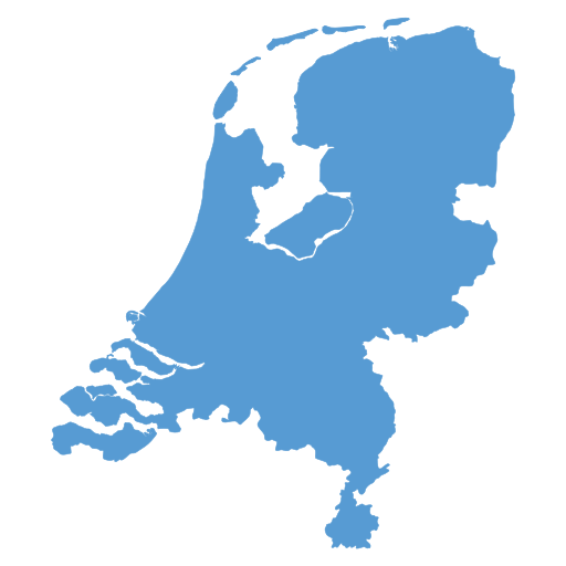 Geographical trade map outline of Netherlands