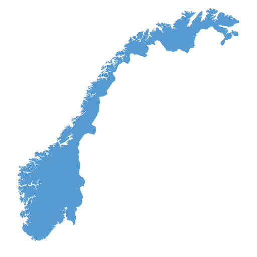 Geographical trade map outline of Norway