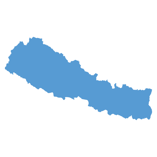 Geographical trade map outline of Nepal