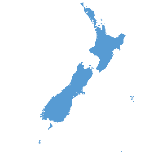 Geographical trade map outline of New Zealand
