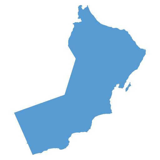 Geographical trade map outline of Oman