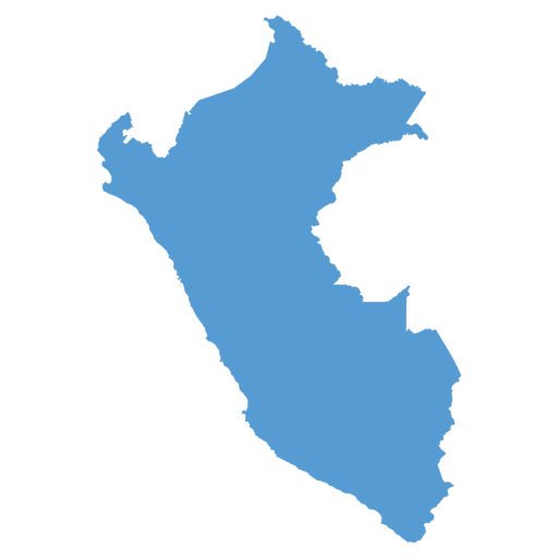 Geographical trade map outline of Peru
