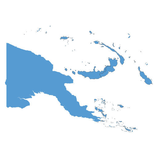 Geographical trade map outline of Papua New Guinea
