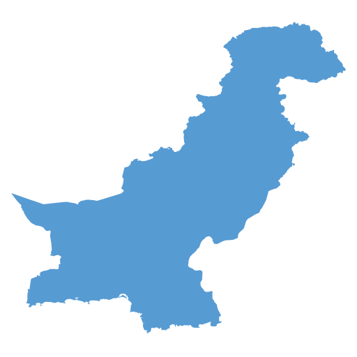 Geographical trade map outline of Pakistan
