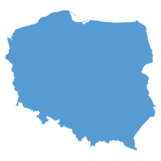 Geographical trade map outline of Poland
