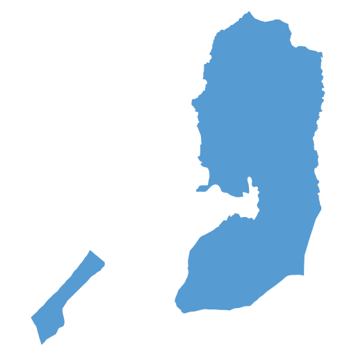 Geographical trade map outline of Palestine