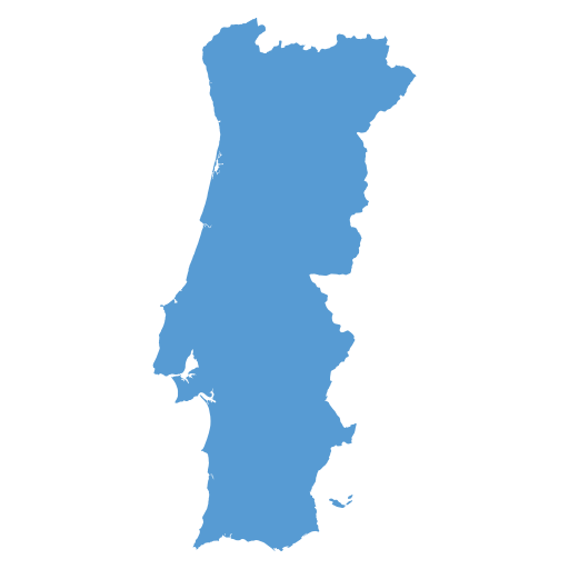 Geographical trade map outline of Portugal