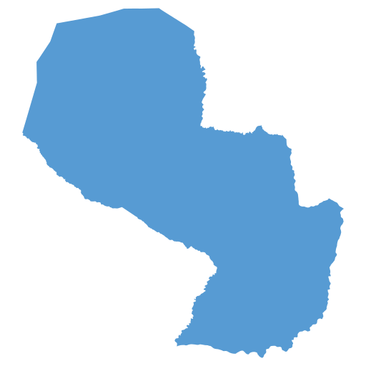 Geographical trade map outline of Paraguay