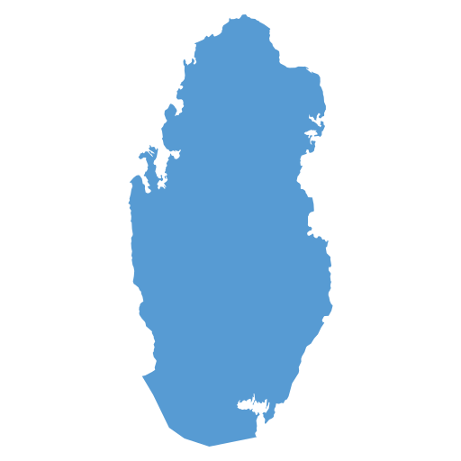 Geographical trade map outline of Qatar