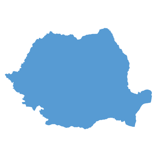 Geographical trade map outline of Romania