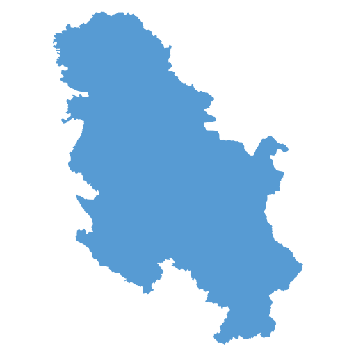Geographical trade map outline of Serbia