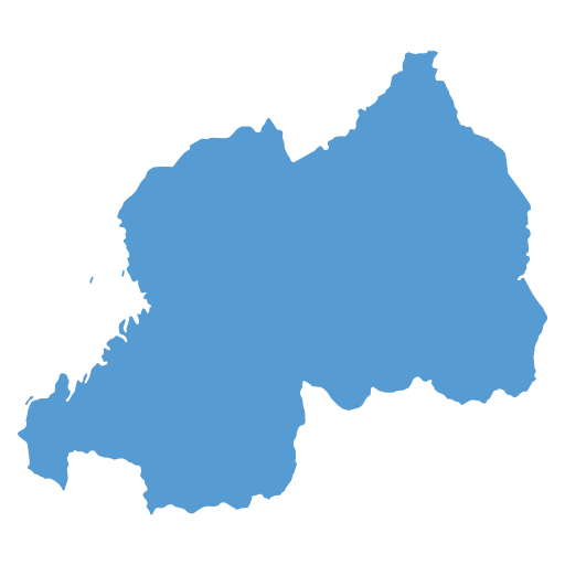 Geographical trade map outline of Rwanda